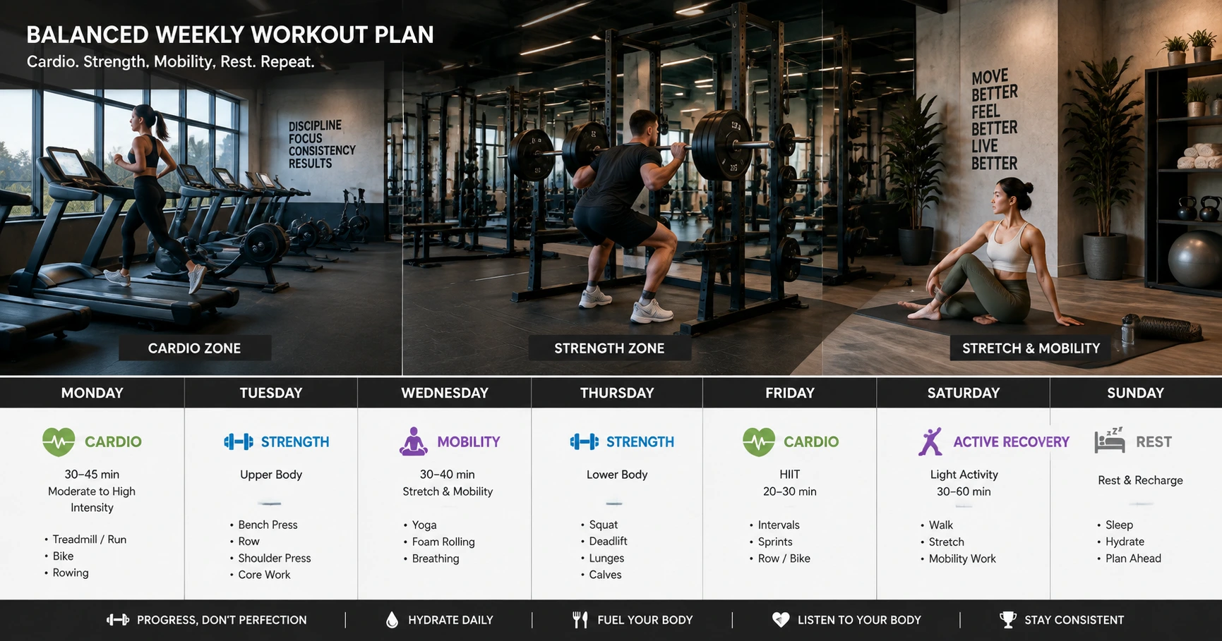 Lịch tập gym trong tuần hiệu quả để nâng cao thể lực - image 2 Lịch tập gym trong tuần hiệu quả để nâng cao thể lực - image 2